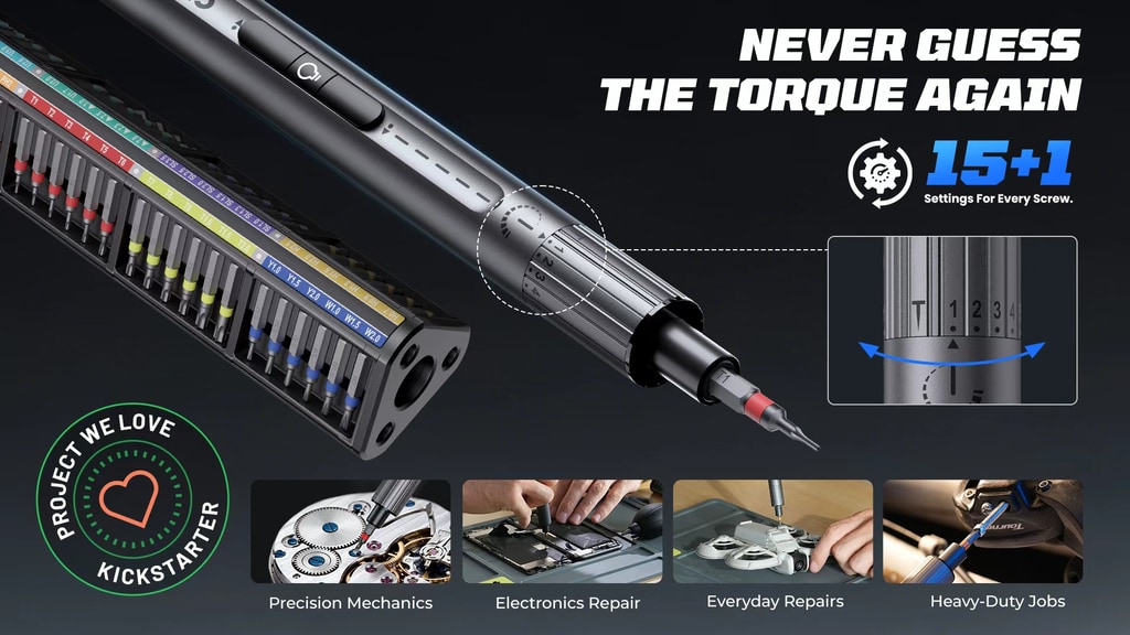 Cladist Titan 15+1 torque precision screwdriver - official campaign image by Cladist