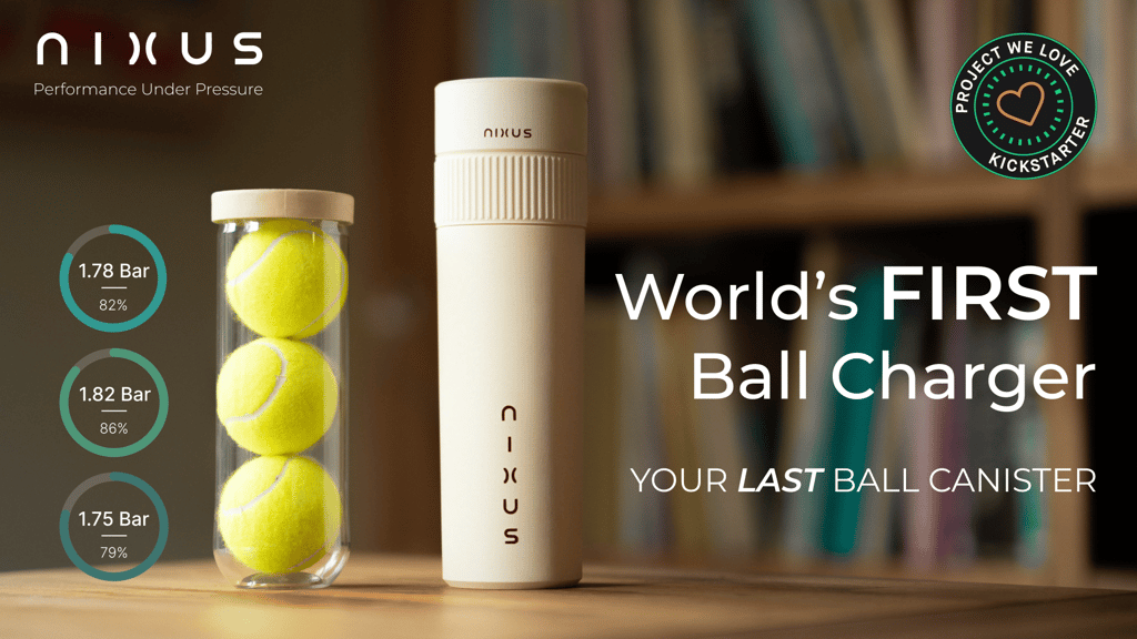 NIXUS: Smart Tennis & Padel Ball Repressurizer - official campaign image by NIXUS Sports