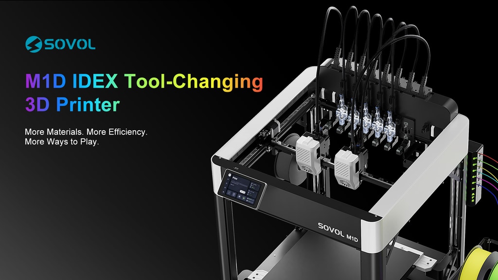 Sovol M1D IDEX tool-changing 3D printer - official campaign image by SOVOL